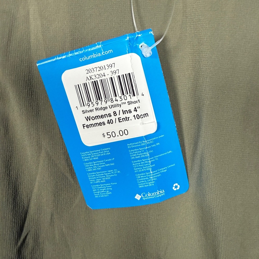 New Columbia Womens Sz 8 Shorts Court Utility Hiking Outdoors Adjustable Hem - Picture 8 of 12
